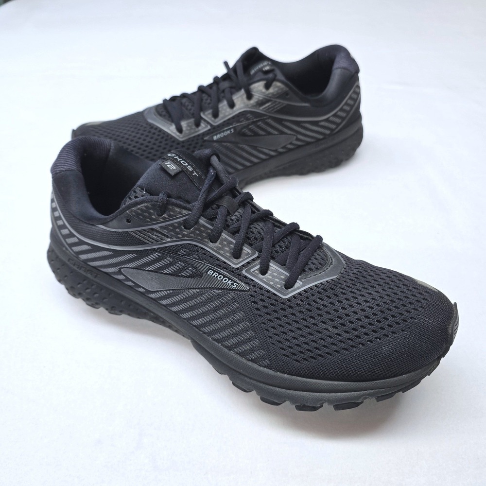 Brooks Ghost 12 Mens Running Shoes Matte Black Size 13 Gym Training Athletic